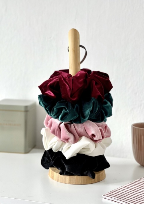 scrunchie welur bordo zestaw scrunchie welur bordo zestaw