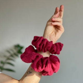 scrunchie malinowe bordo