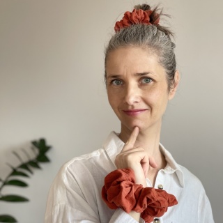 scrunchie w kolorze cegły